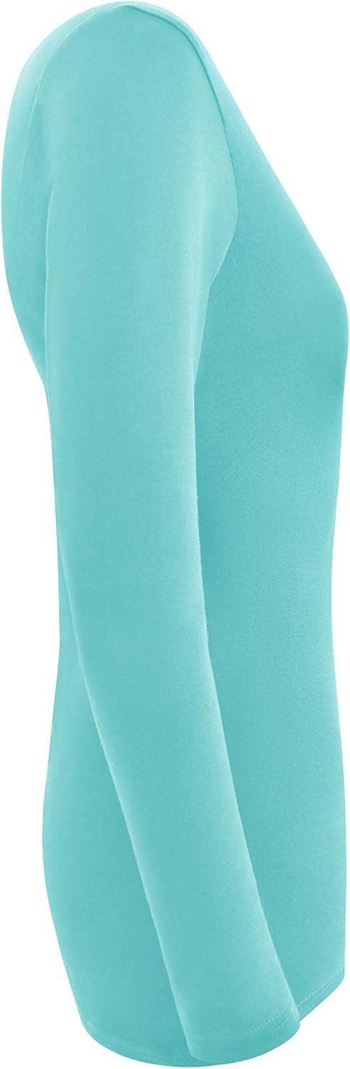 imageMampM Scrubs Womens Long Sleeve VNeck Under Scrub Stretch TShirt3PackAqua