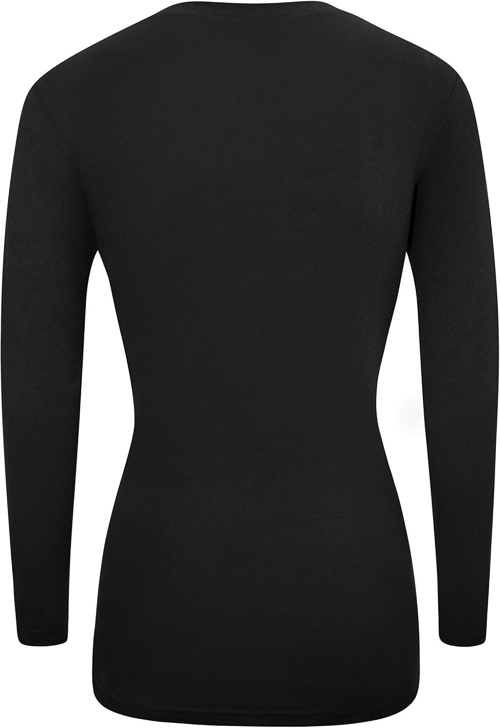 imageMampM Scrubs Womens Long Sleeve VNeck Under Scrub Stretch TShirt3PackBlack