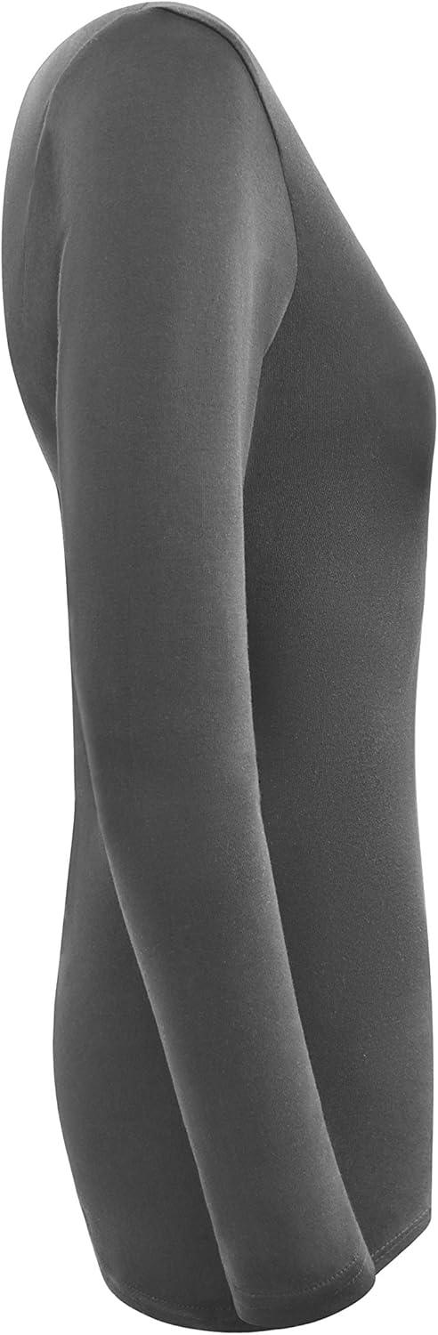 imageMampM Scrubs Womens Long Sleeve VNeck Under Scrub Stretch TShirt3PackCharcoal