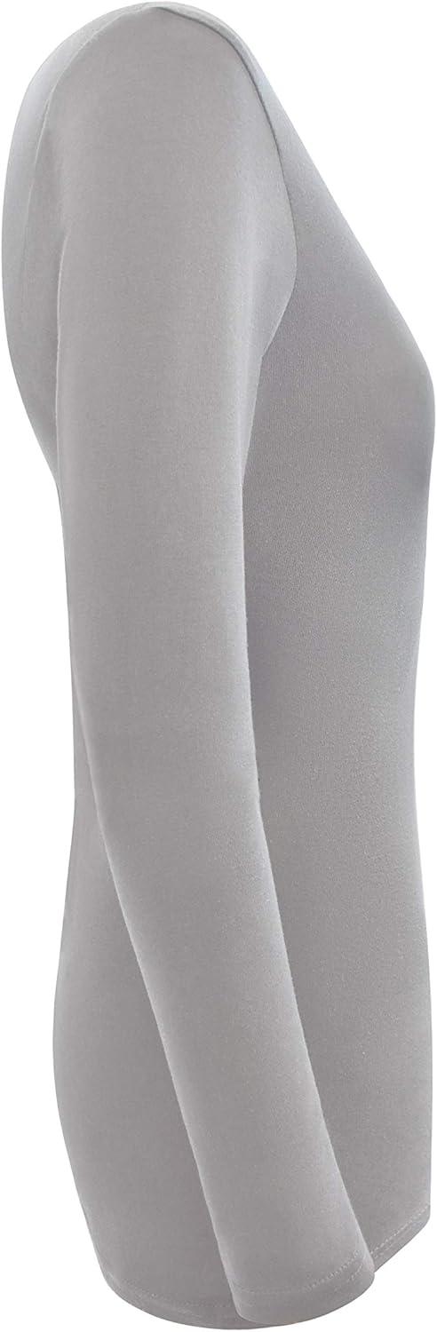 imageMampM Scrubs Womens Long Sleeve VNeck Under Scrub Stretch TShirt3PackGrey