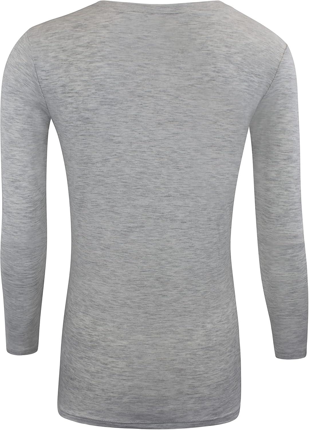 imageMampM Scrubs Womens Long Sleeve VNeck Under Scrub Stretch TShirt3PackHeather Charcoal