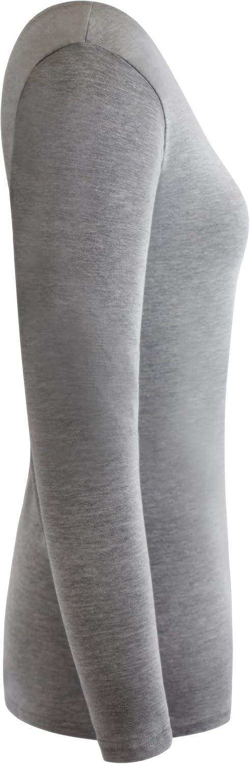 imageMampM Scrubs Womens Long Sleeve VNeck Under Scrub Stretch TShirt3PackHeather Charcoal
