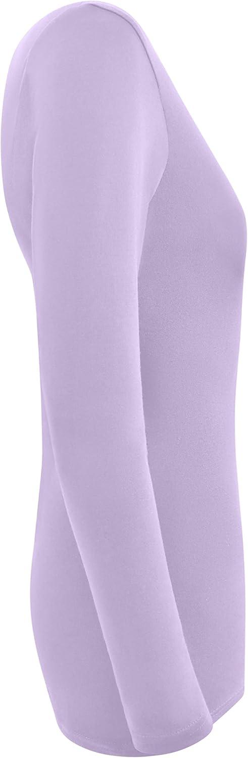 imageMampM Scrubs Womens Long Sleeve VNeck Under Scrub Stretch TShirt3PackLavender