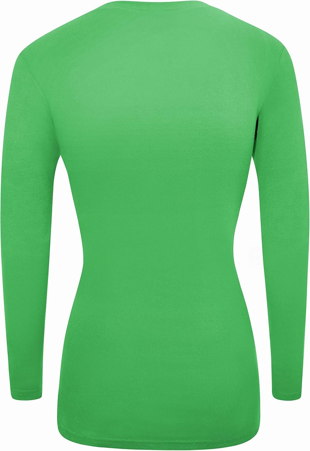 imageMampM Scrubs Womens Long Sleeve VNeck Under Scrub Stretch TShirt3PackLight Green
