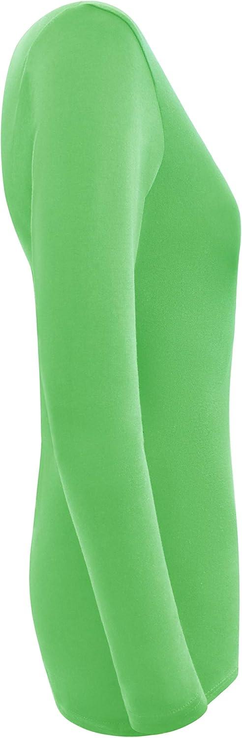 imageMampM Scrubs Womens Long Sleeve VNeck Under Scrub Stretch TShirt3PackLime Green