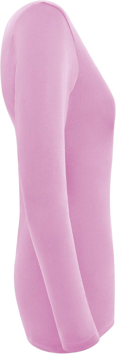 imageMampM Scrubs Womens Long Sleeve VNeck Under Scrub Stretch TShirt3PackPink