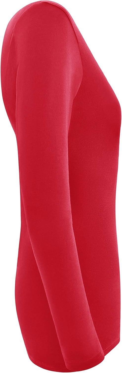 imageMampM Scrubs Womens Long Sleeve VNeck Under Scrub Stretch TShirt3PackRed