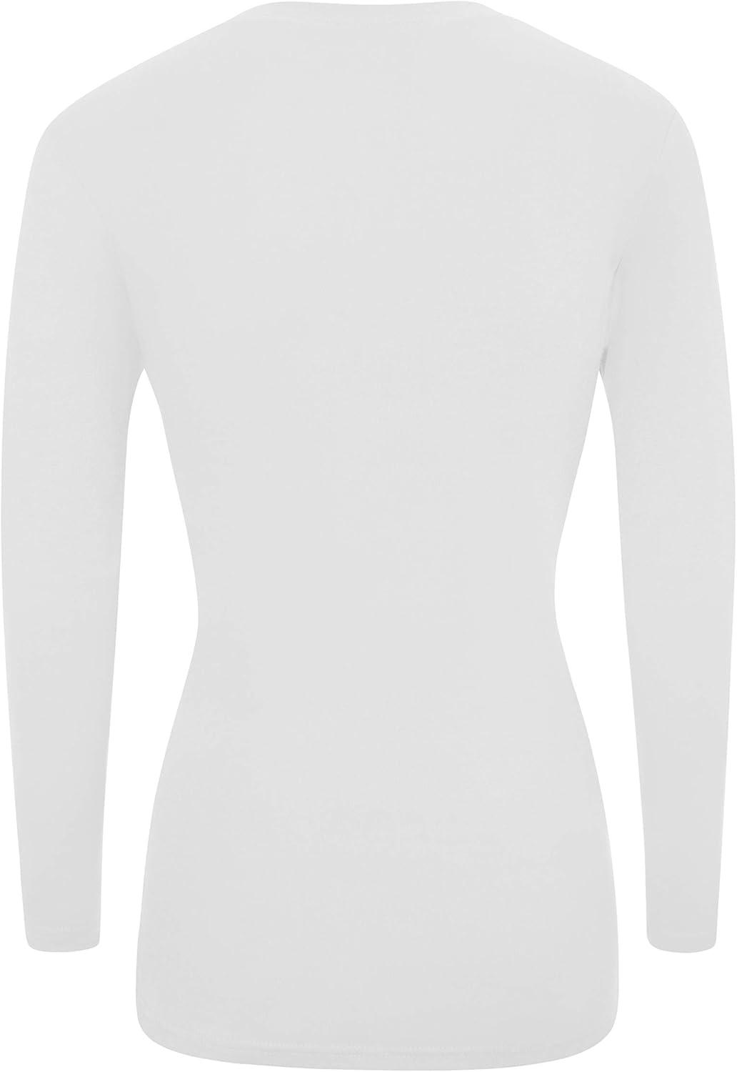 imageMampM Scrubs Womens Long Sleeve VNeck Under Scrub Stretch TShirt3PackWhite
