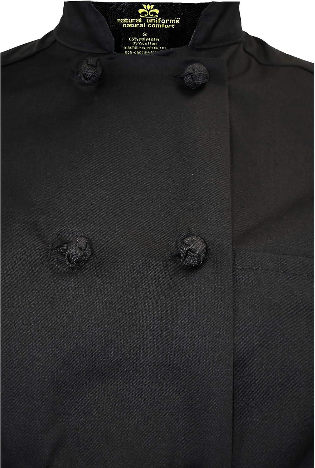 imageNatural Uniforms Chef Coat with Knotted ButtonsMulti Pack QuantitiesBlack3