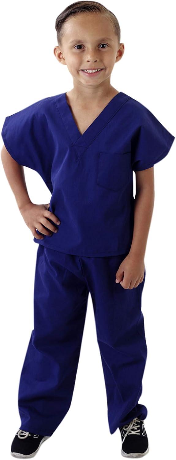 imageNatural Uniforms Childrens Scrub SetSoft TouchRole Play Costume Set True Navy Blue 4True Navy Blue