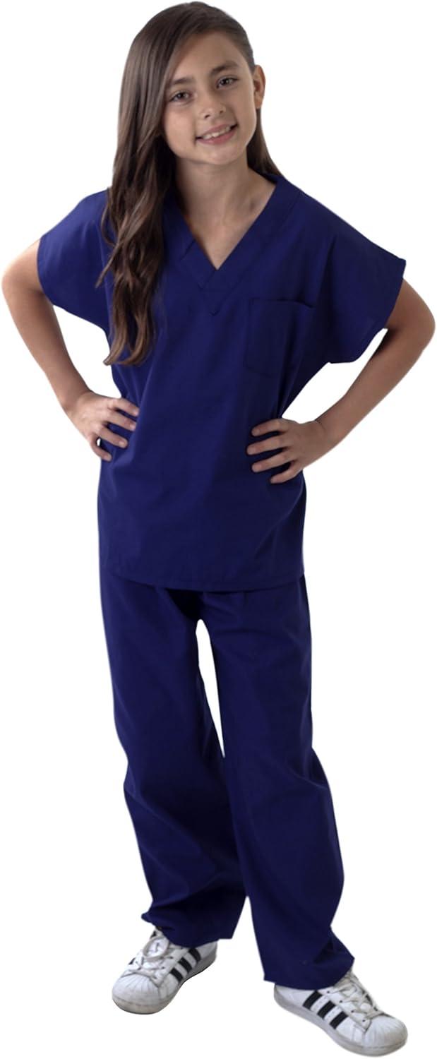 imageNatural Uniforms Childrens Scrub SetSoft TouchRole Play Costume Set True Navy Blue 4True Navy Blue