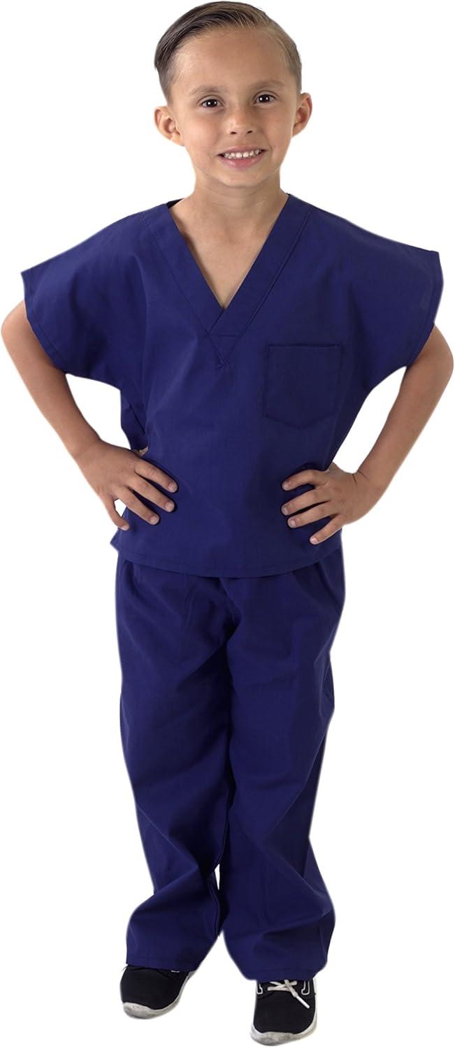 imageNatural Uniforms Childrens Scrub SetSoft TouchRole Play Costume Set True Navy Blue 4True Navy Blue