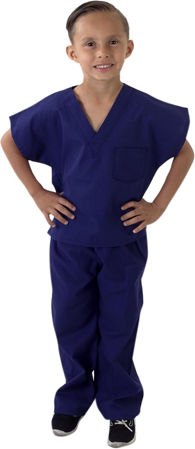 imageNatural Uniforms Childrens Scrub SetSoft TouchRole Play Costume Set True Navy Blue 4True Navy Blue