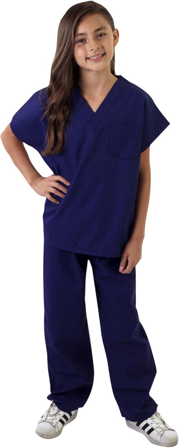 imageNatural Uniforms Childrens Scrub SetSoft TouchRole Play Costume Set True Navy Blue 4True Navy Blue