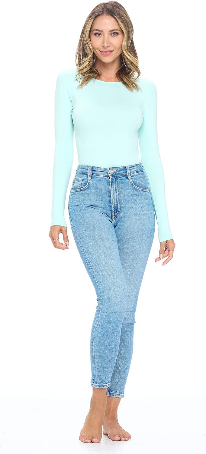 imageNatural Uniforms Long Sleeve Body SuitBreathable Cotton StretchAqua