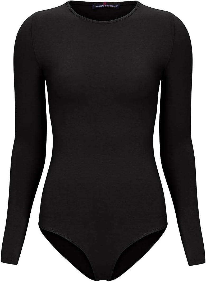 imageNatural Uniforms Long Sleeve Body SuitBreathable Cotton StretchBlack