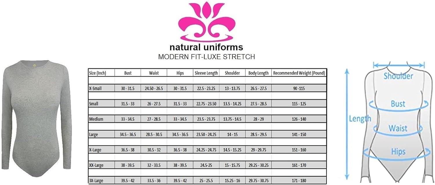 imageNatural Uniforms Long Sleeve Body SuitBreathable Cotton StretchBurgundy