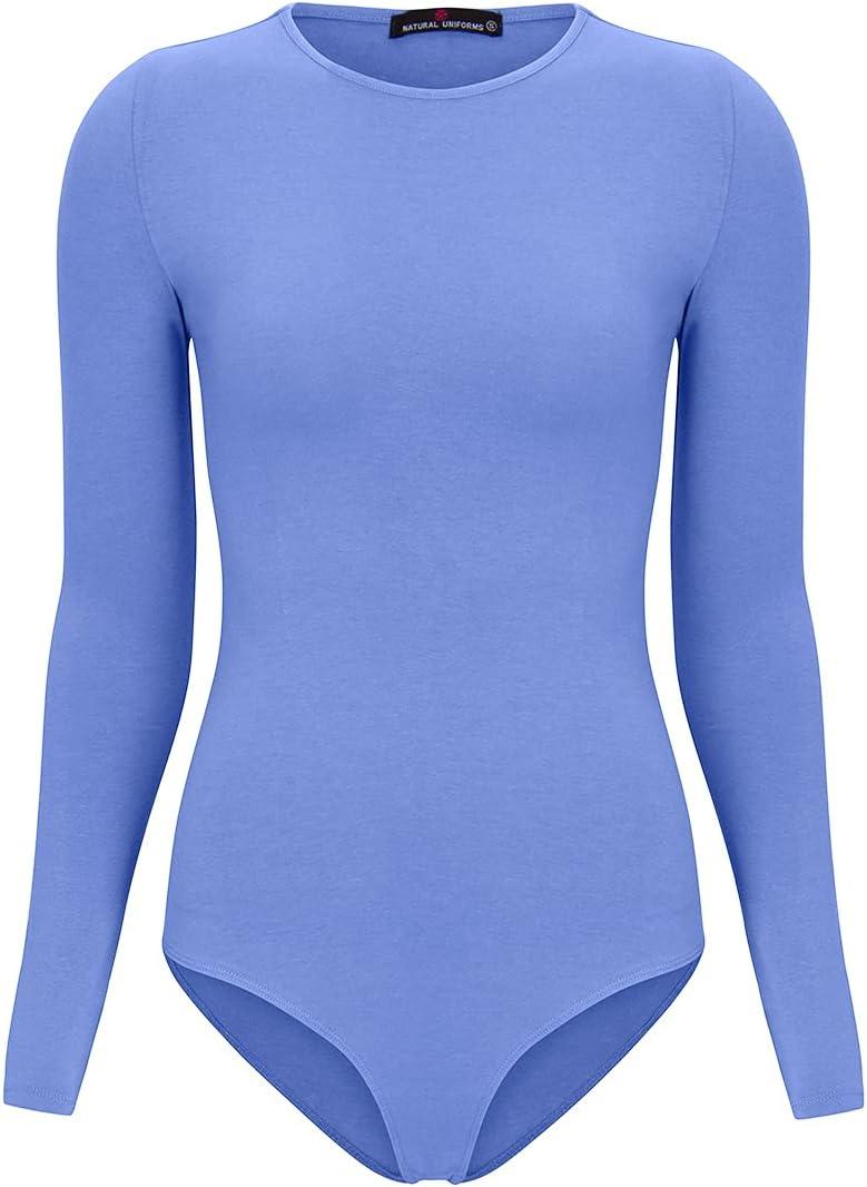 imageNatural Uniforms Long Sleeve Body SuitBreathable Cotton StretchCeil Blue