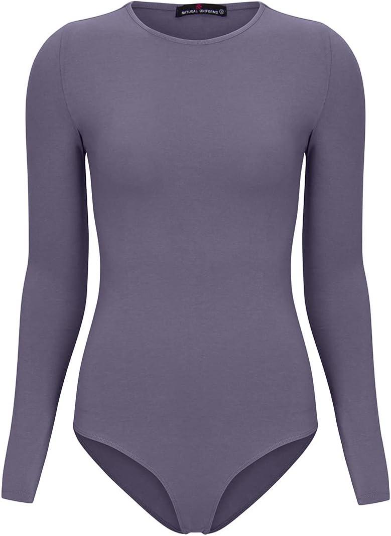 imageNatural Uniforms Long Sleeve Body SuitBreathable Cotton StretchCharcoal