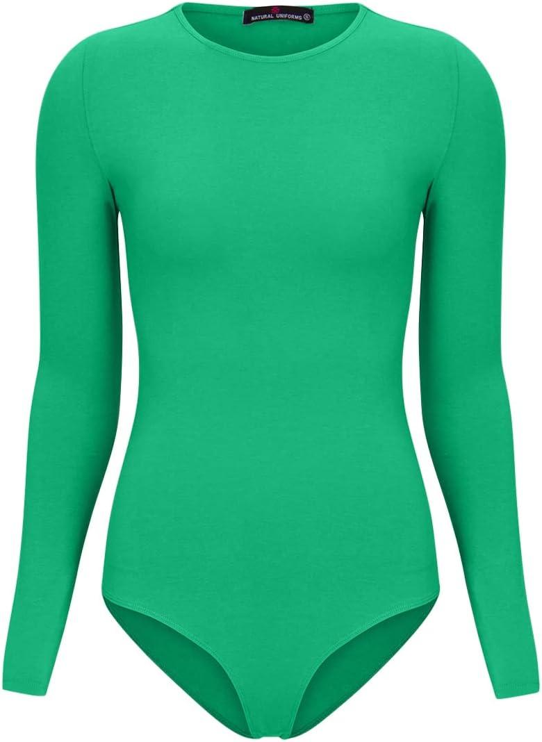imageNatural Uniforms Long Sleeve Body SuitBreathable Cotton StretchGreen