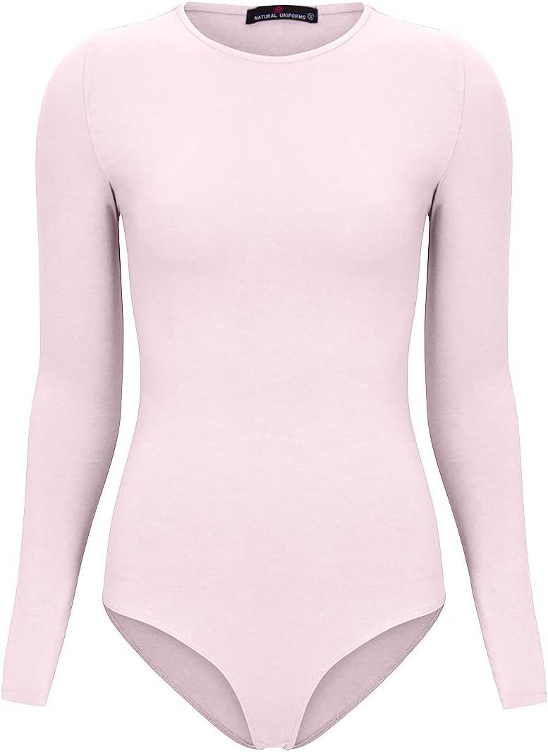 imageNatural Uniforms Long Sleeve Body SuitBreathable Cotton StretchPink