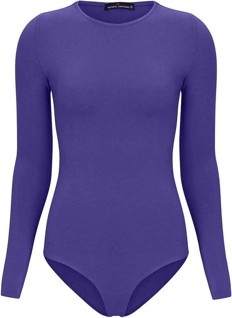 imageNatural Uniforms Long Sleeve Body SuitBreathable Cotton StretchPurple