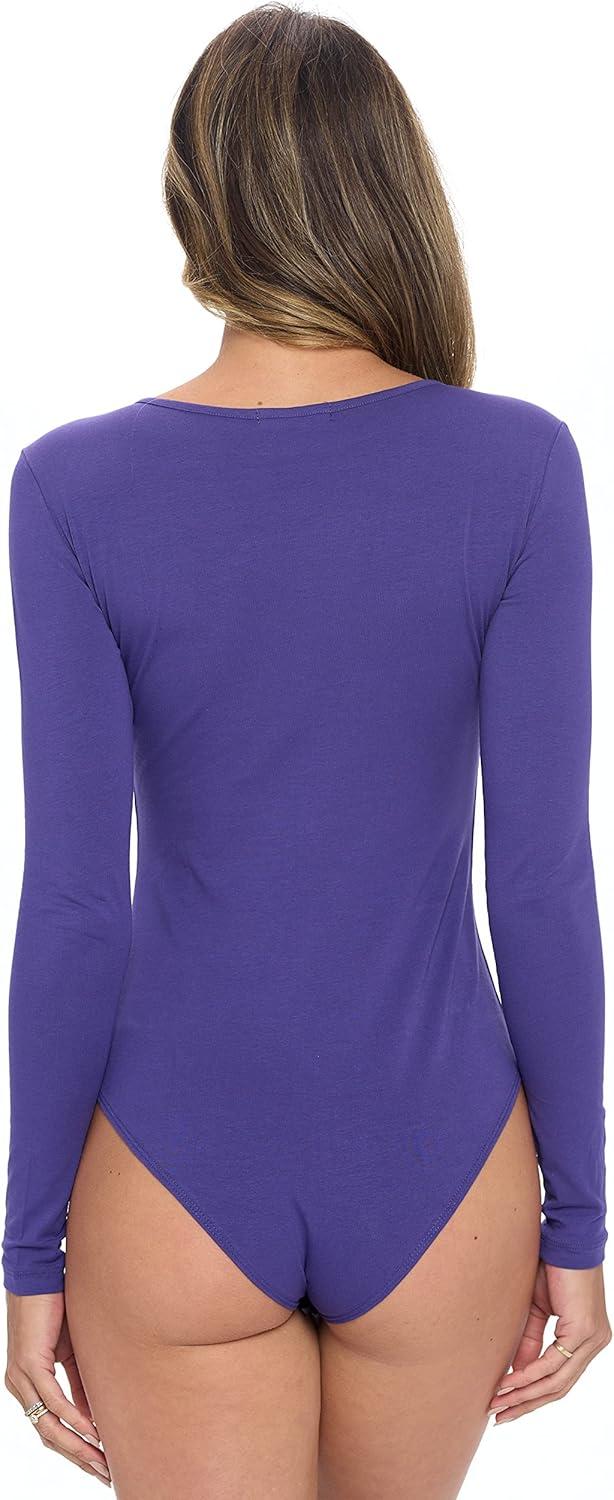 imageNatural Uniforms Long Sleeve Body SuitBreathable Cotton StretchPurple