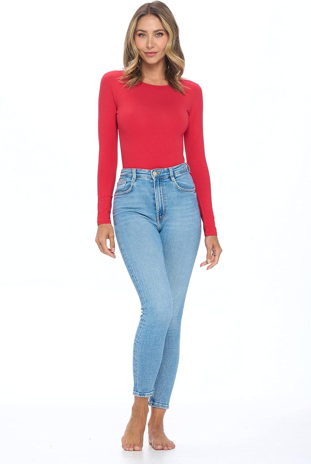 imageNatural Uniforms Long Sleeve Body SuitBreathable Cotton StretchRed