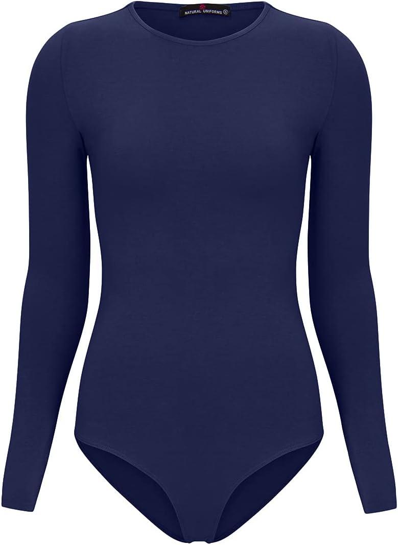 imageNatural Uniforms Long Sleeve Body SuitBreathable Cotton StretchTrue Navy Blue