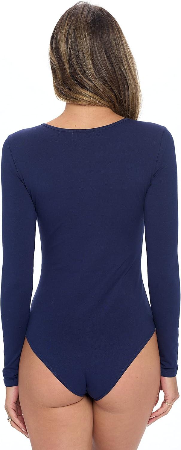 imageNatural Uniforms Long Sleeve Body SuitBreathable Cotton StretchTrue Navy Blue