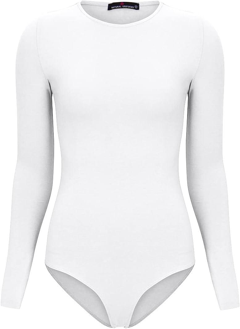 imageNatural Uniforms Long Sleeve Body SuitBreathable Cotton StretchWhite