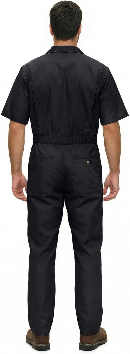 imageNatural Uniforms Mens Short Sleeve Zip Up Coverall Stain and Wrinkle Resistant Hunter Green MediumBlack