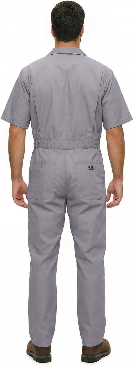 imageNatural Uniforms Mens Short Sleeve Zip Up Coverall Stain and Wrinkle Resistant Hunter Green MediumGrey