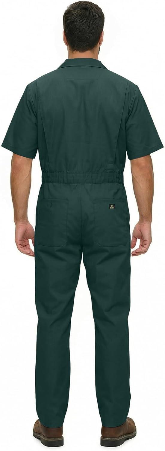 imageNatural Uniforms Mens Short Sleeve Zip Up Coverall Stain and Wrinkle Resistant Hunter Green MediumHunter Green Tall