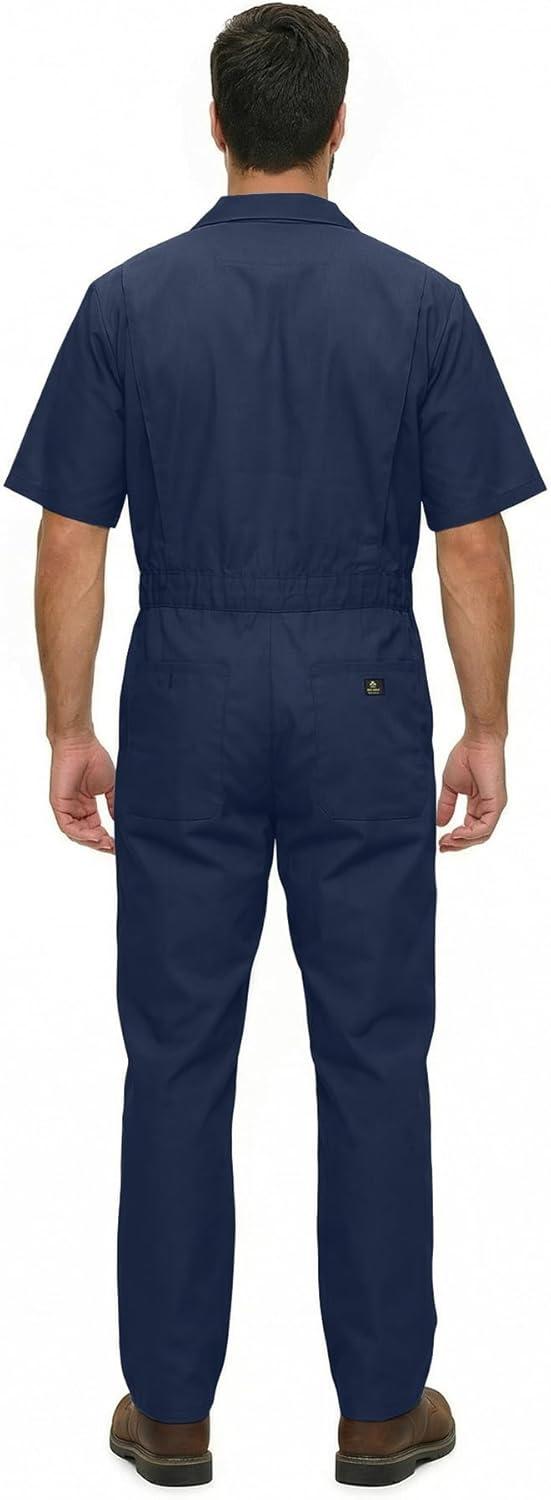 imageNatural Uniforms Mens Short Sleeve Zip Up Coverall Stain and Wrinkle Resistant Hunter Green MediumNavy