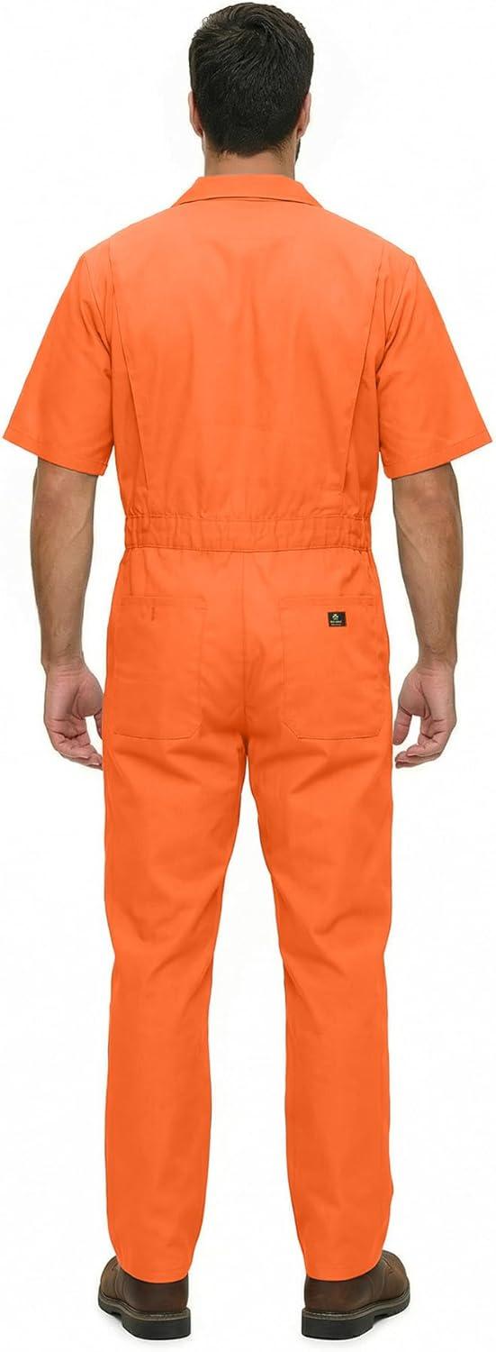 imageNatural Uniforms Mens Short Sleeve Zip Up Coverall Stain and Wrinkle Resistant Hunter Green MediumOrange