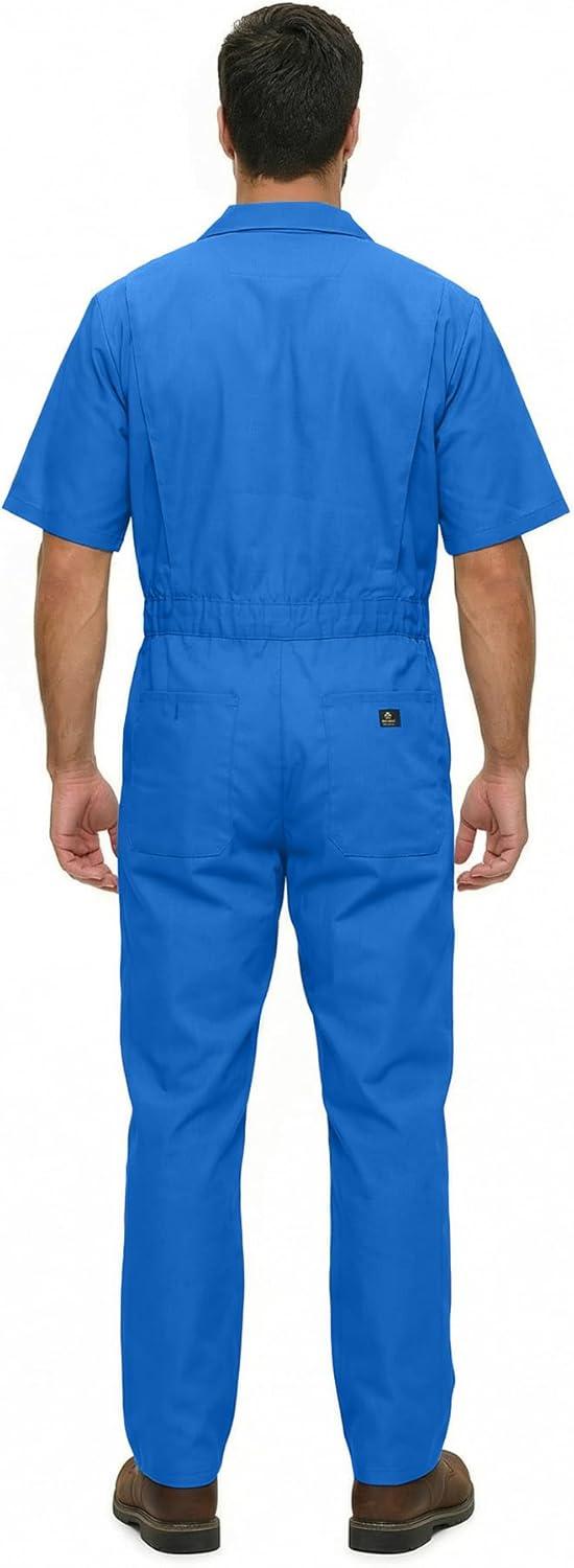 imageNatural Uniforms Mens Short Sleeve Zip Up Coverall Stain and Wrinkle Resistant Hunter Green MediumRoyal Blue Tall