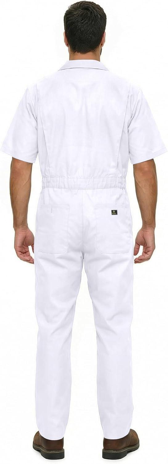 imageNatural Uniforms Mens Short Sleeve Zip Up Coverall Stain and Wrinkle Resistant Hunter Green MediumWhite Tall