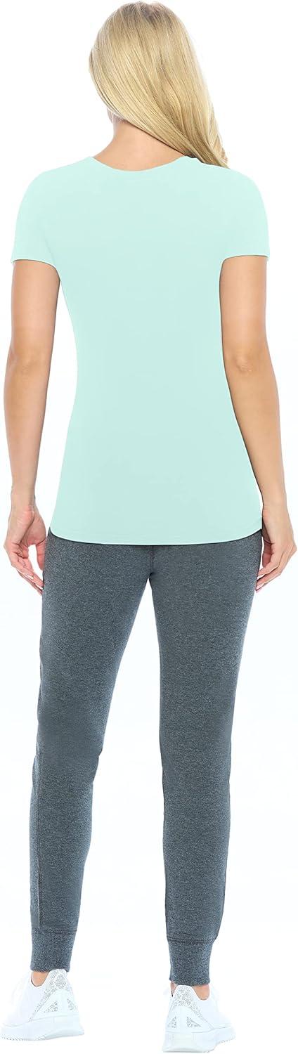 imageNatural Uniforms Womens Short Sleeve RoundNeck TShirt Under ScrubAqua