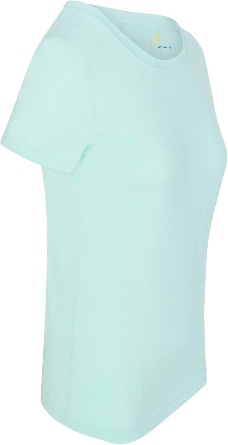 imageNatural Uniforms Womens Short Sleeve RoundNeck TShirt Under ScrubAqua
