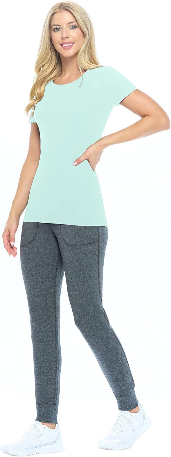 imageNatural Uniforms Womens Short Sleeve RoundNeck TShirt Under ScrubAqua