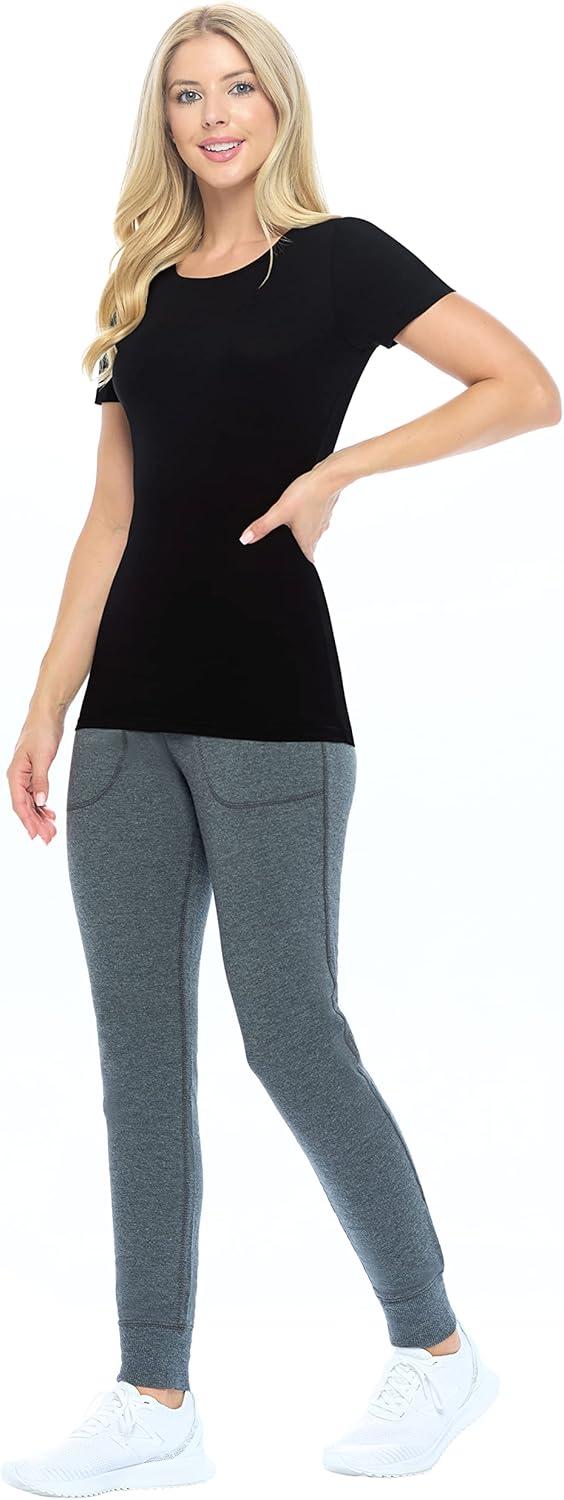 imageNatural Uniforms Womens Short Sleeve RoundNeck TShirt Under ScrubBlack