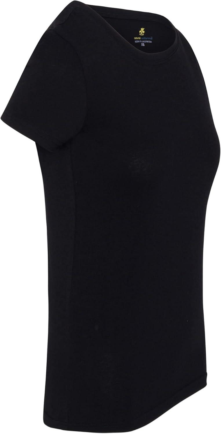 imageNatural Uniforms Womens Short Sleeve RoundNeck TShirt Under ScrubBlack