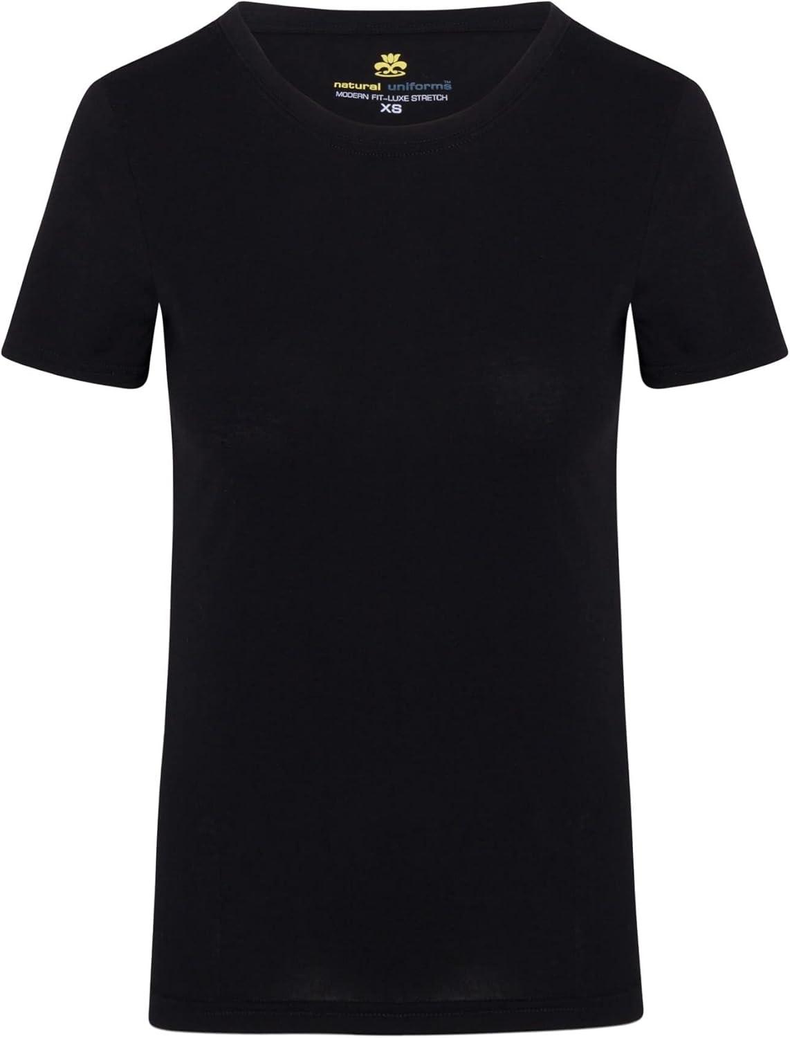 imageNatural Uniforms Womens Short Sleeve RoundNeck TShirt Under ScrubBlack