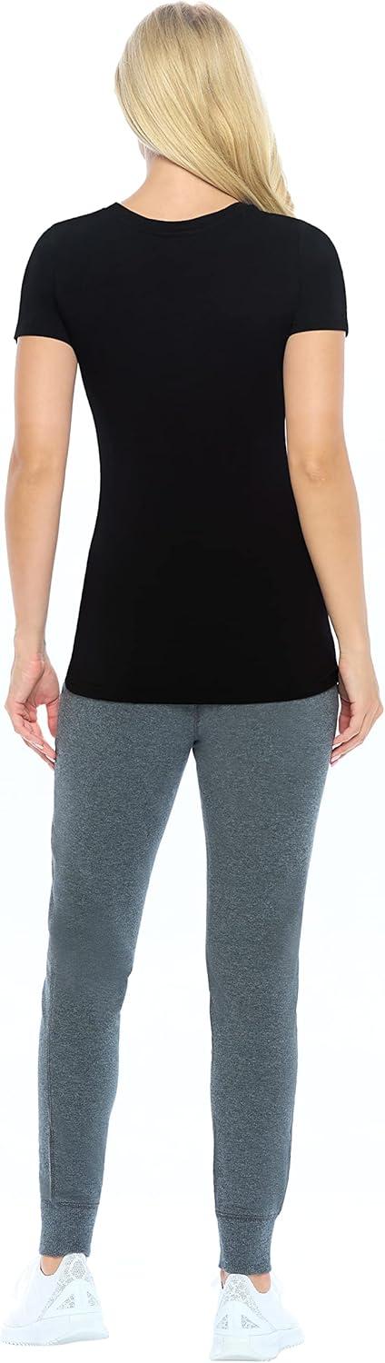 imageNatural Uniforms Womens Short Sleeve RoundNeck TShirt Under ScrubBlack