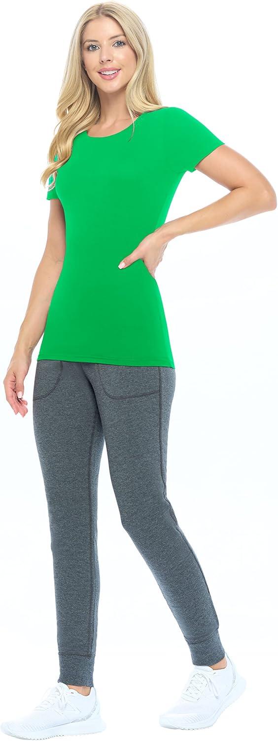 imageNatural Uniforms Womens Short Sleeve RoundNeck TShirt Under ScrubGreen