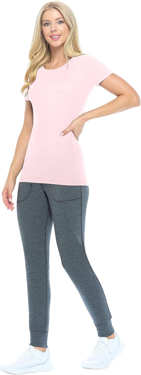 imageNatural Uniforms Womens Short Sleeve RoundNeck TShirt Under ScrubPink