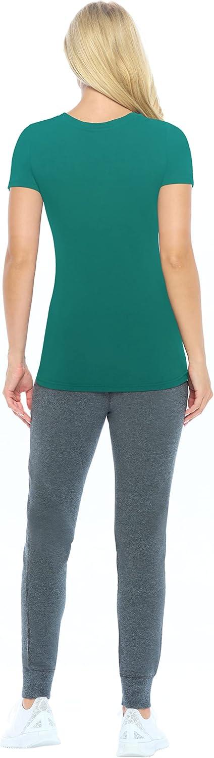 imageNatural Uniforms Womens Short Sleeve RoundNeck TShirt Under ScrubTrue Hunter Green
