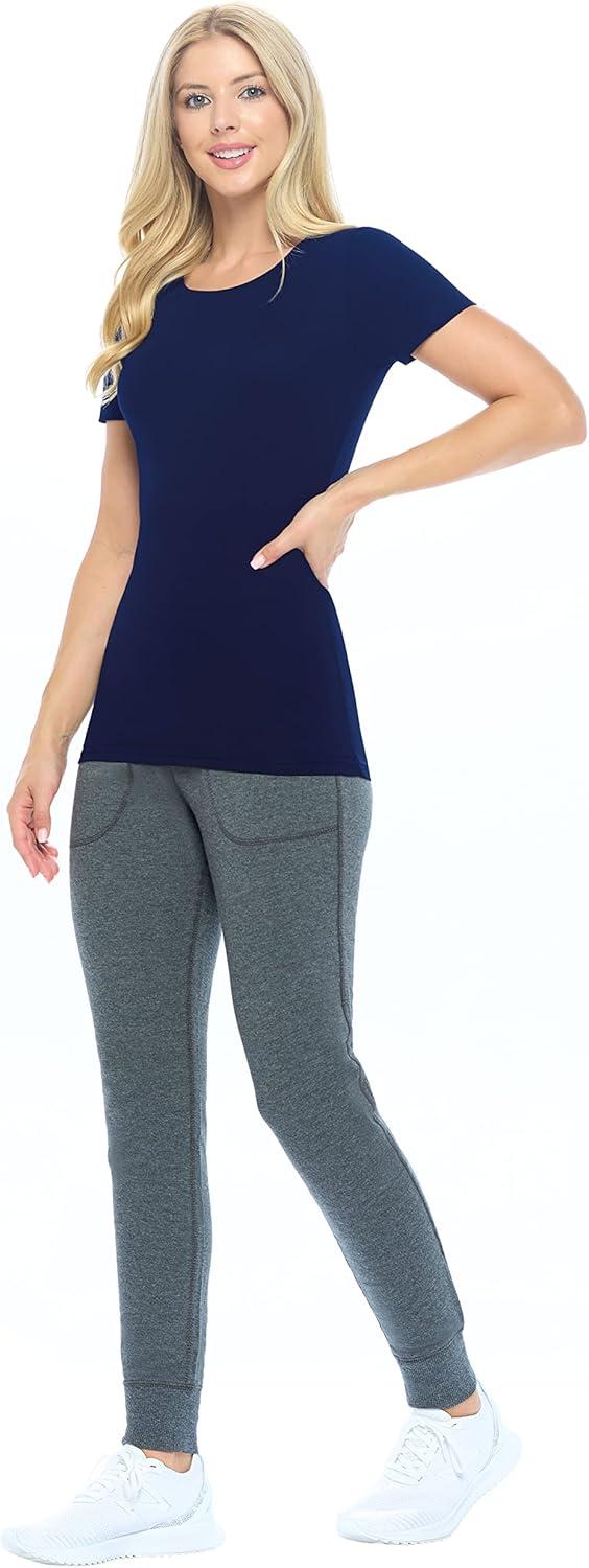 imageNatural Uniforms Womens Short Sleeve RoundNeck TShirt Under ScrubTrue Navy Blue