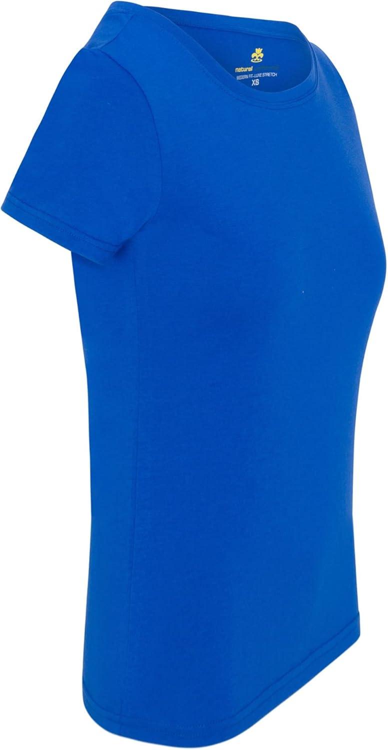imageNatural Uniforms Womens Short Sleeve RoundNeck TShirt Under ScrubTrue Royal Blue